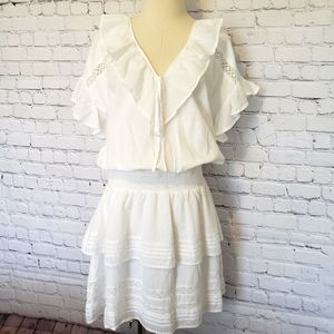 LAUREN RALPH LAUREN Nizaiah Cotton Voile Ruffle Trim Dress—NWT—12